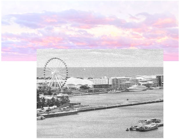 photo of clouds and photo of navy pier